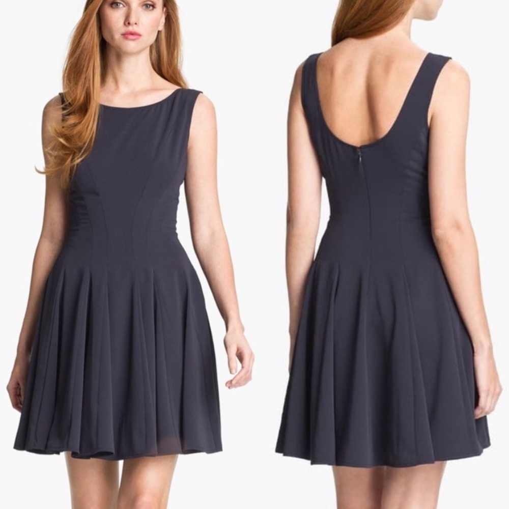 Theory Kaien W navy fit and flare dress